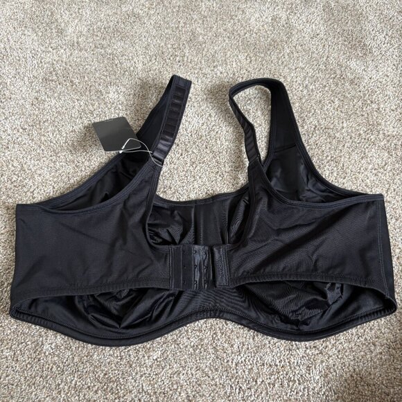 SYROKAN Women's Sports Bra Black Underwire Plus Size 46F NEW - Picture 5 of 10
